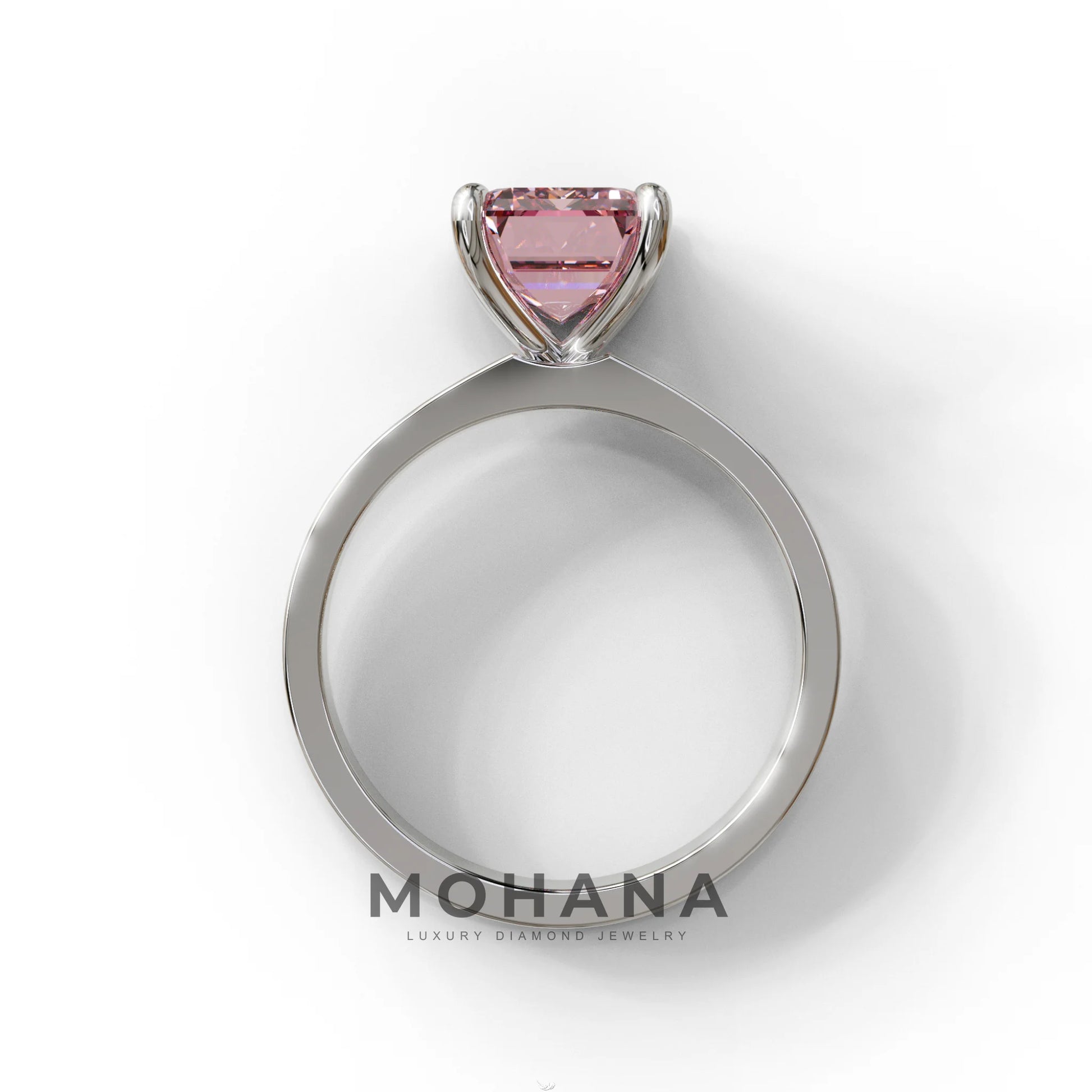3 Carat Pink Emerald Lab Grown Diamond Solitaire Engagement Ring - Zulu