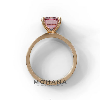 3 Carat Pink Emerald Lab Grown Diamond Solitaire Engagement Ring - Zulu