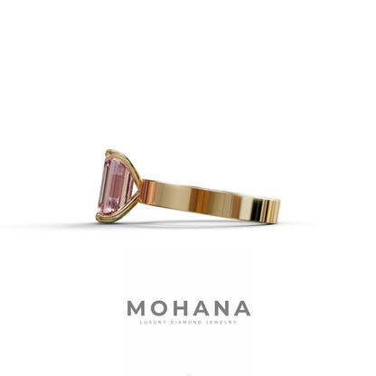 3 Carat Pink Emerald Lab Grown Diamond Solitaire Engagement Ring - Zulu