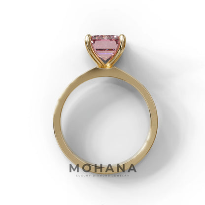 3 Carat Pink Emerald Lab Grown Diamond Solitaire Engagement Ring - Zulu