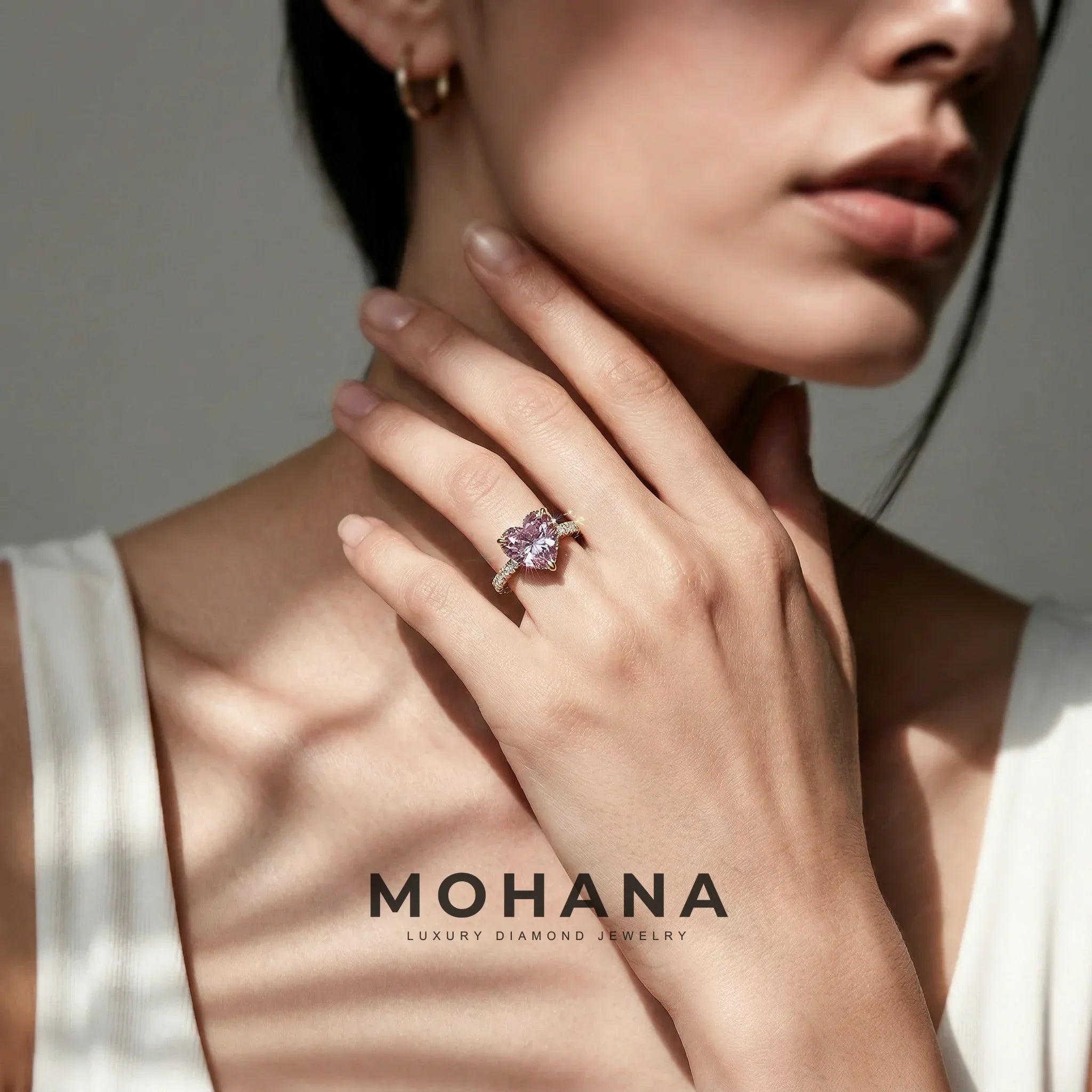 3 Carat Fancy Pink Heart Cut Hidden Halo Lab Grown Diamond Engagement Ring