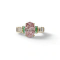 3 Carat Fancy Pink Oval Cut Lab-Grown Diamond Wedding Ring – Bellora - 10K Solid Gold / Yellow Gold