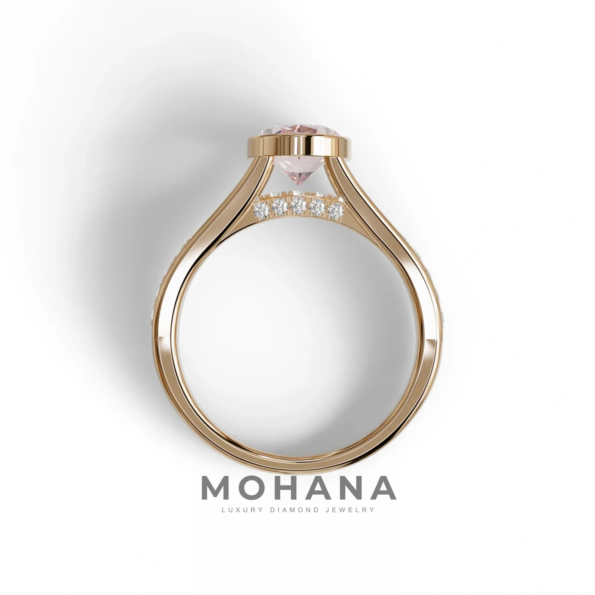 3 Carat Fancy Vivid Pink Oval cut lab grown Diamond Engagement Ring - Prisma