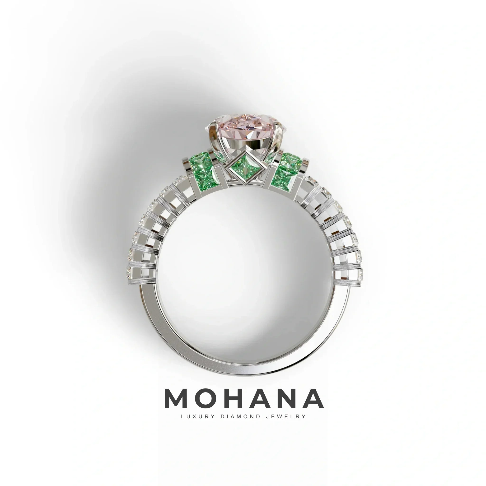 3 Carat Fancy Pink Oval Cut Lab-Grown Diamond Wedding Ring – Bellora