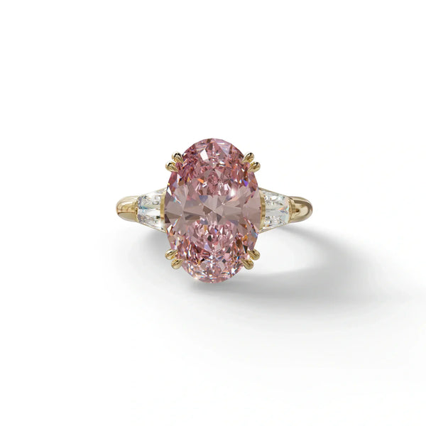 3 Carat Pink Lab Grown Diamond Engagement Ring – Oval Cut Halo | Persi