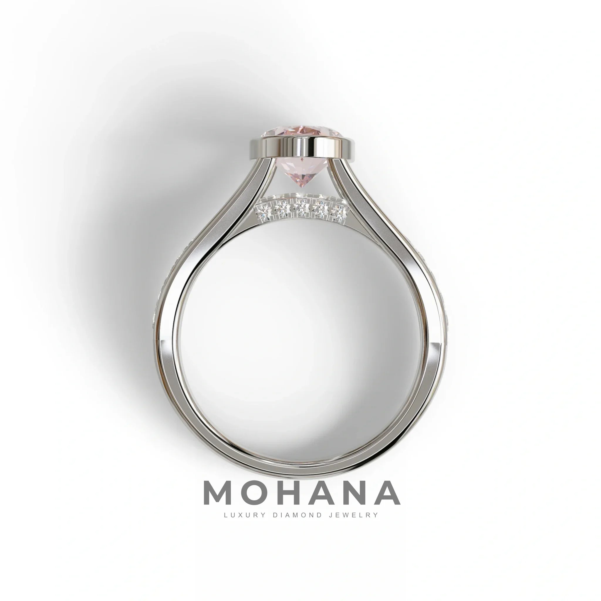 3 Carat Fancy Vivid Pink Oval cut lab grown Diamond Engagement Ring - Prisma