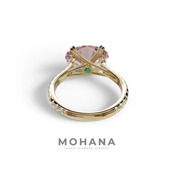 3 Carat Pink Lab Grown Diamond Engagement Ring – Oval Cut Halo | Ellipse alternate view