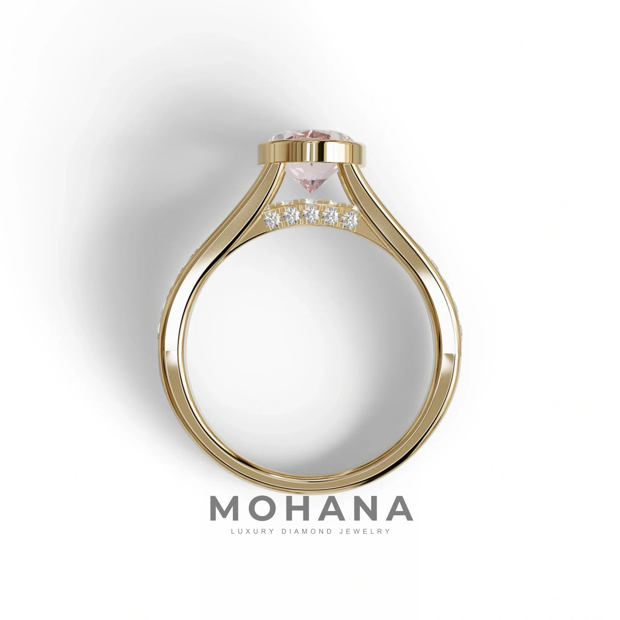 3 Carat Fancy Vivid Pink Oval cut lab grown Diamond Engagement Ring - Prisma