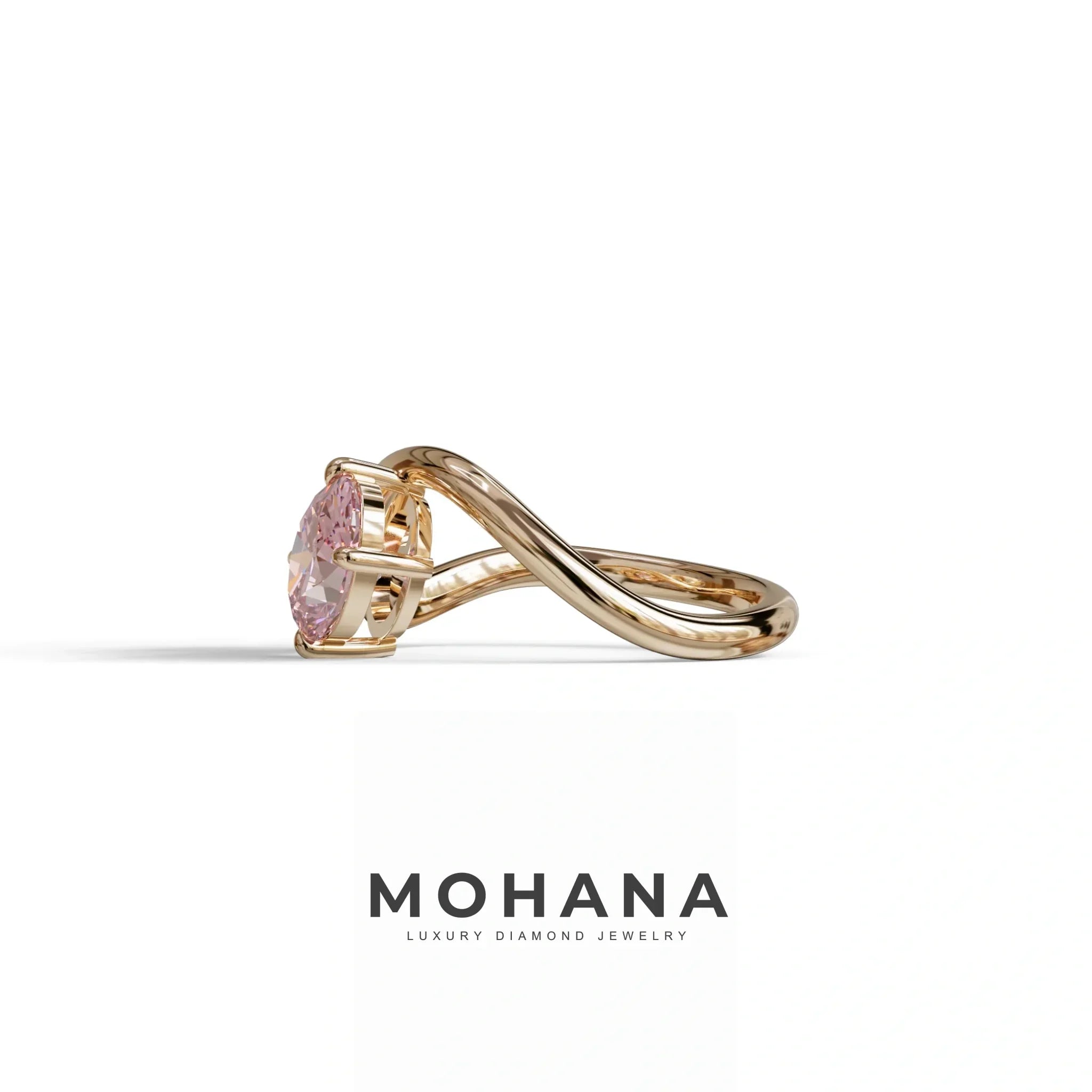 3 Carat Pink Oval and Pear Cut Lab Diamond Engagement Ring - Toi Et Moi (Copy)