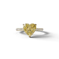 Yellow 3 Carat Heart Cut Hidden Halo & Pavé Setting Engagement Ring - 10K Solid Gold / Yellow Gold