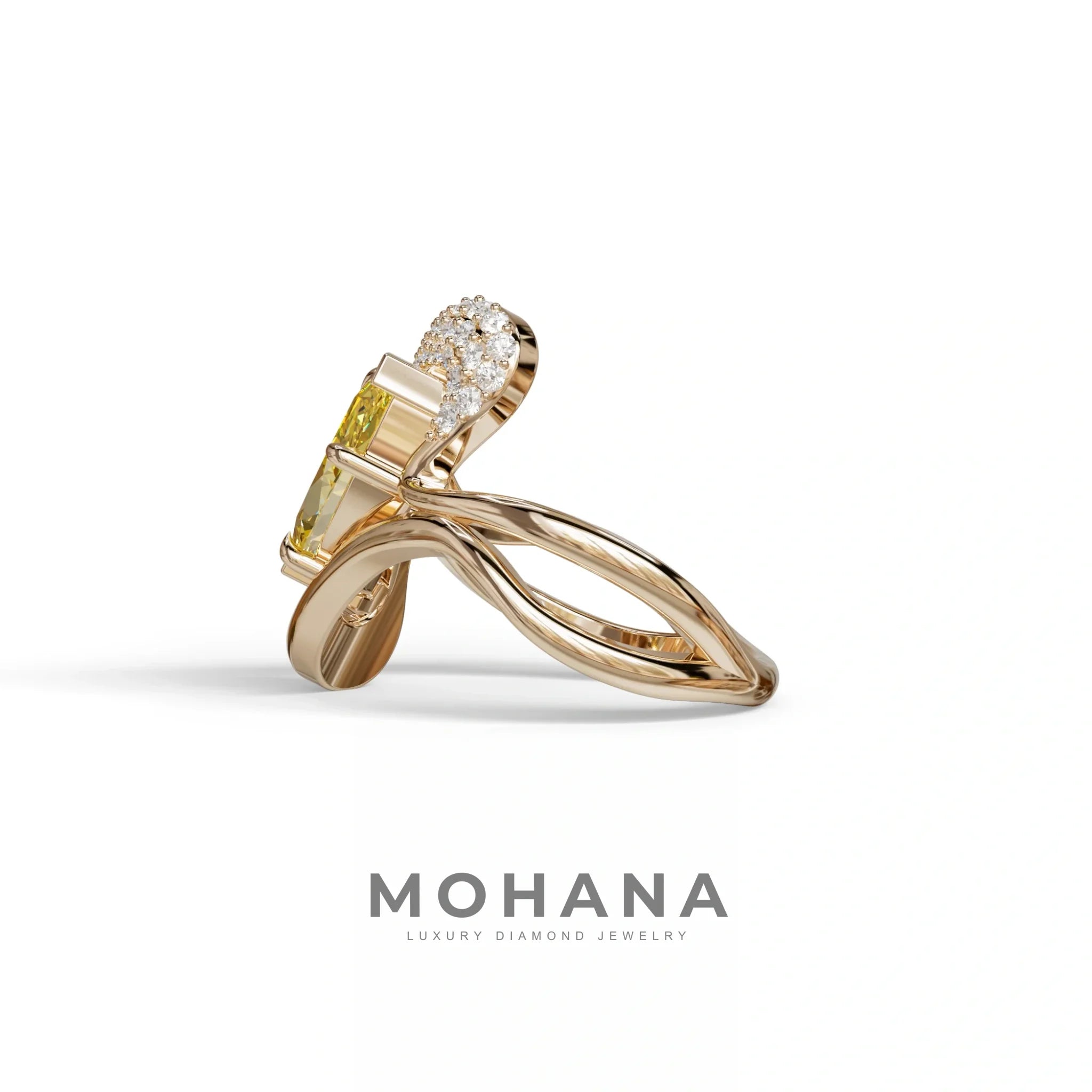 3 Carat Marquise Cut Yellow Lab Grown Diamond Ring - Myka