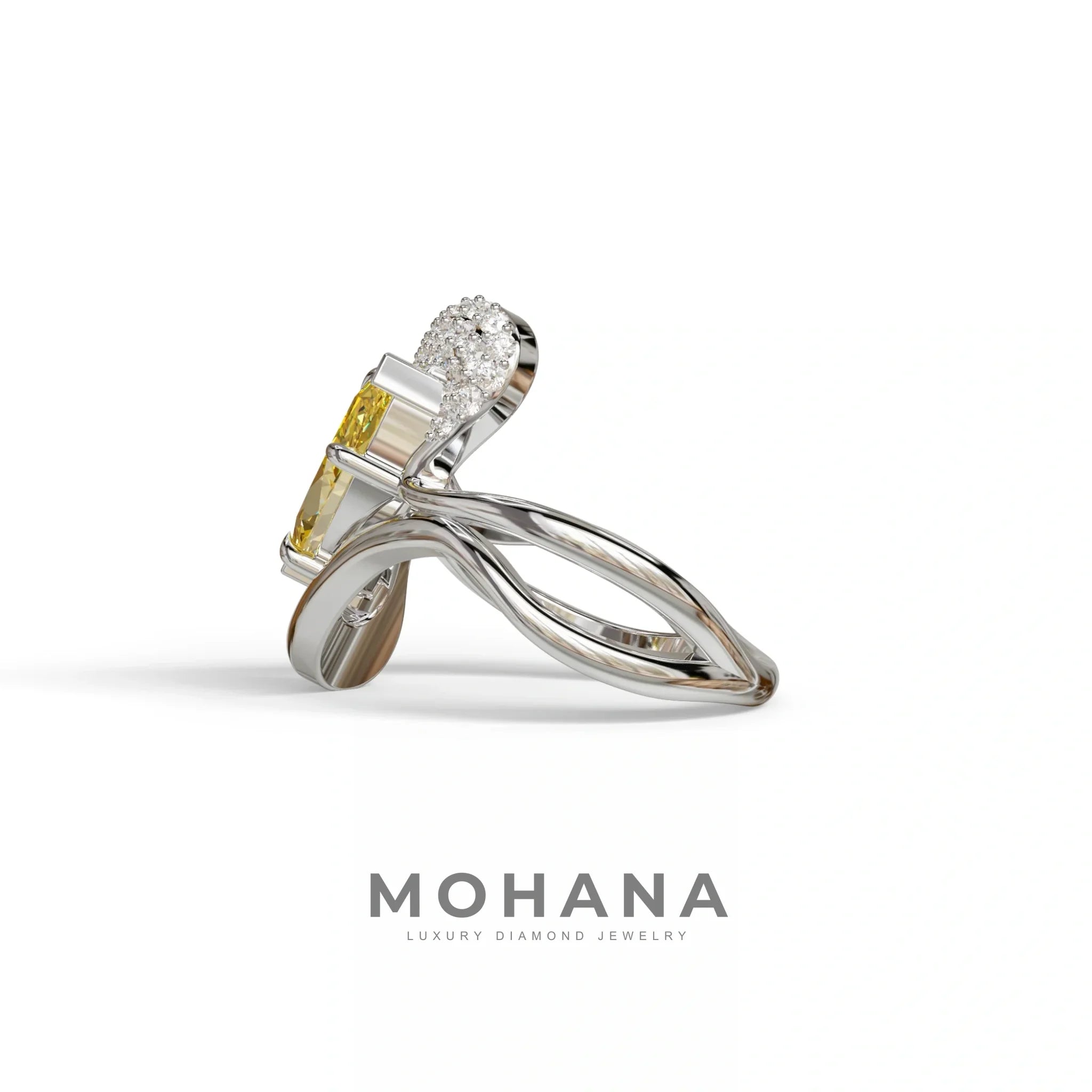 3 Carat Marquise Cut Yellow Lab Grown Diamond Ring - Myka
