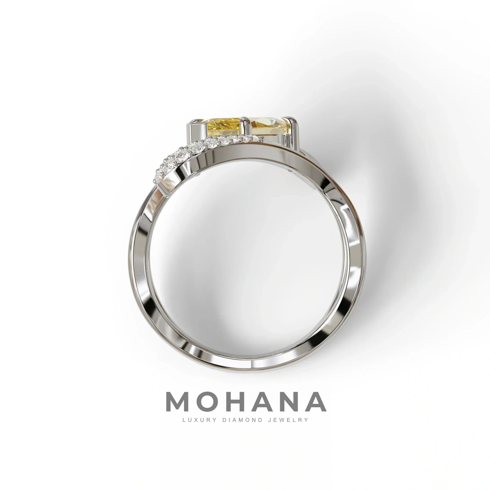 3 Carat Marquise Cut Yellow Lab Grown Diamond Ring - Myka