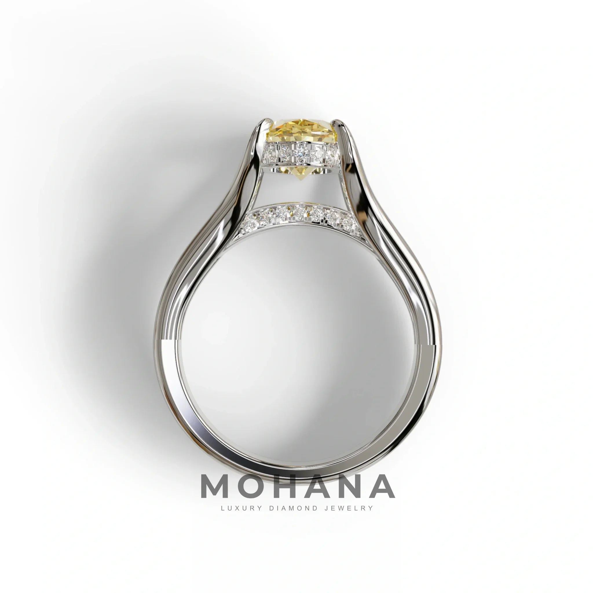 3 Carat Fancy Vivid Yellow Oval Cut Lab-Grown Diamond Engagement Ring – Beverly