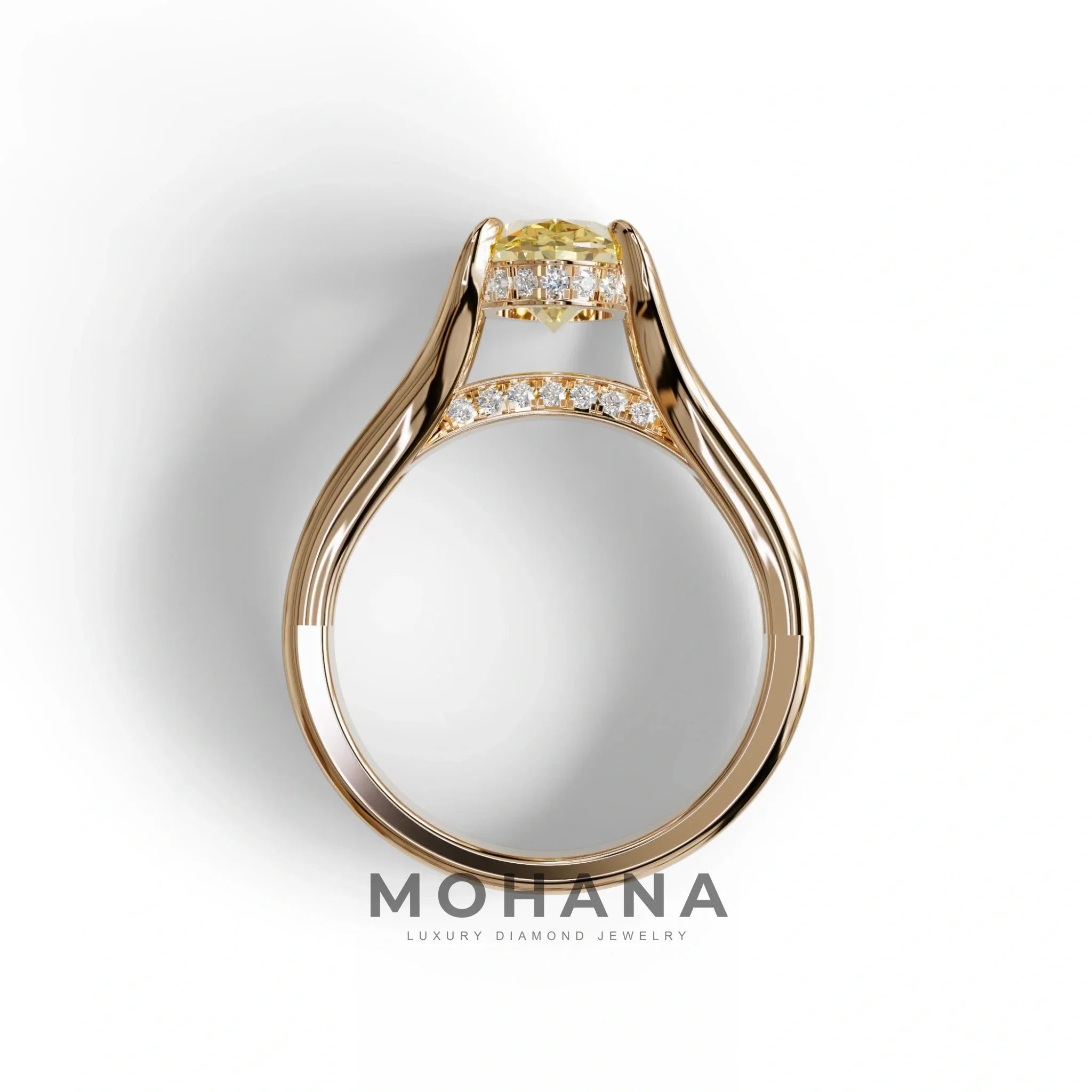 3 Carat Fancy Vivid Yellow Oval Cut Lab-Grown Diamond Engagement Ring – Beverly