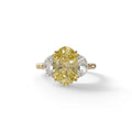 3 Carat Yellow Lab Grown Diamond Engagement Ring · Oval Cut Three Stone | Constellation - view 1