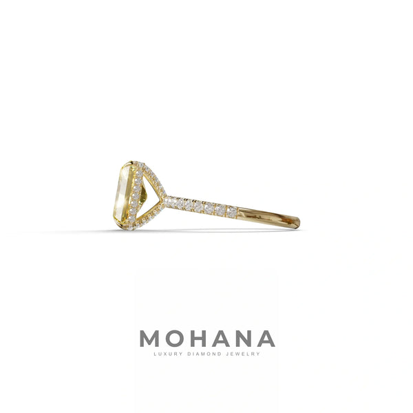 3 Carat Yellow Lab Grown Diamond Engagement Ring – Radiant Cut Halo | Monica alternate view