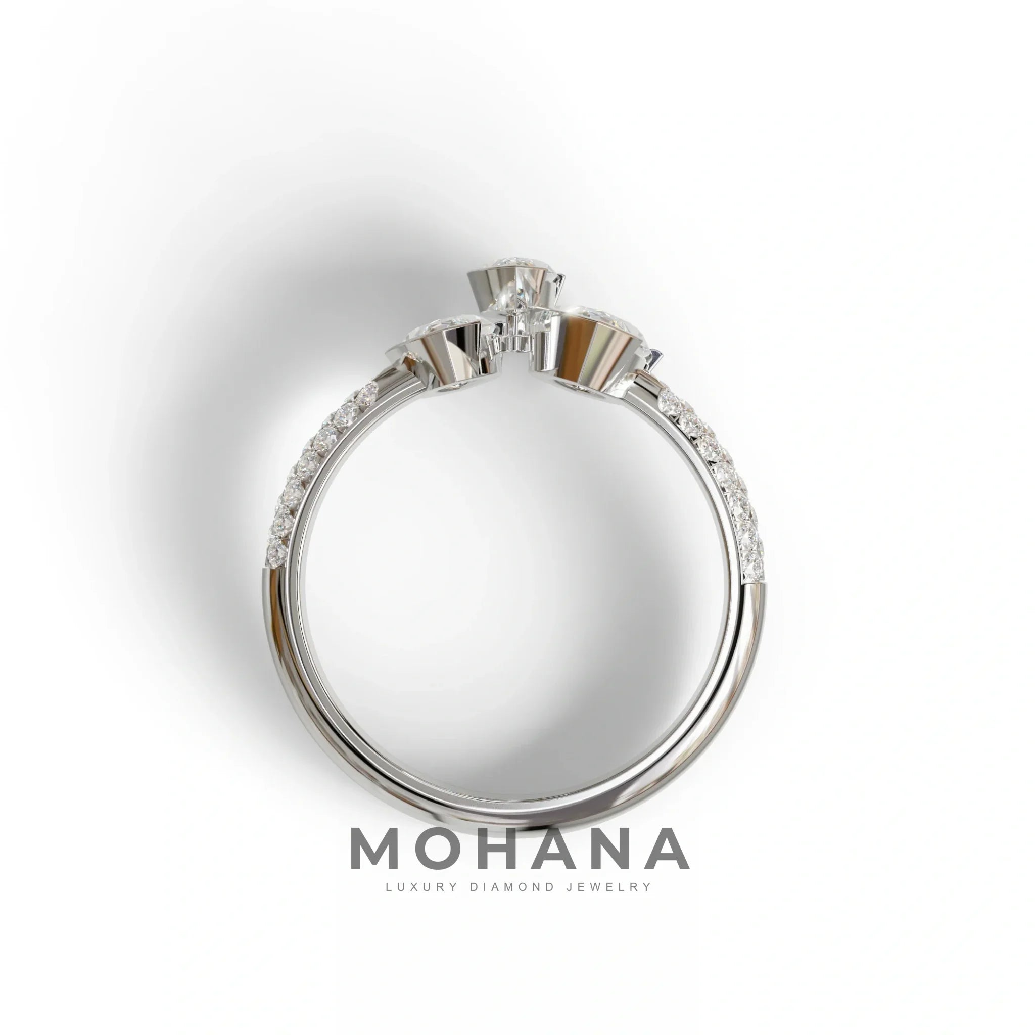3 Stone 5 Carat E-VVS Marquise Cut Lab Diamond Ring - Dutch