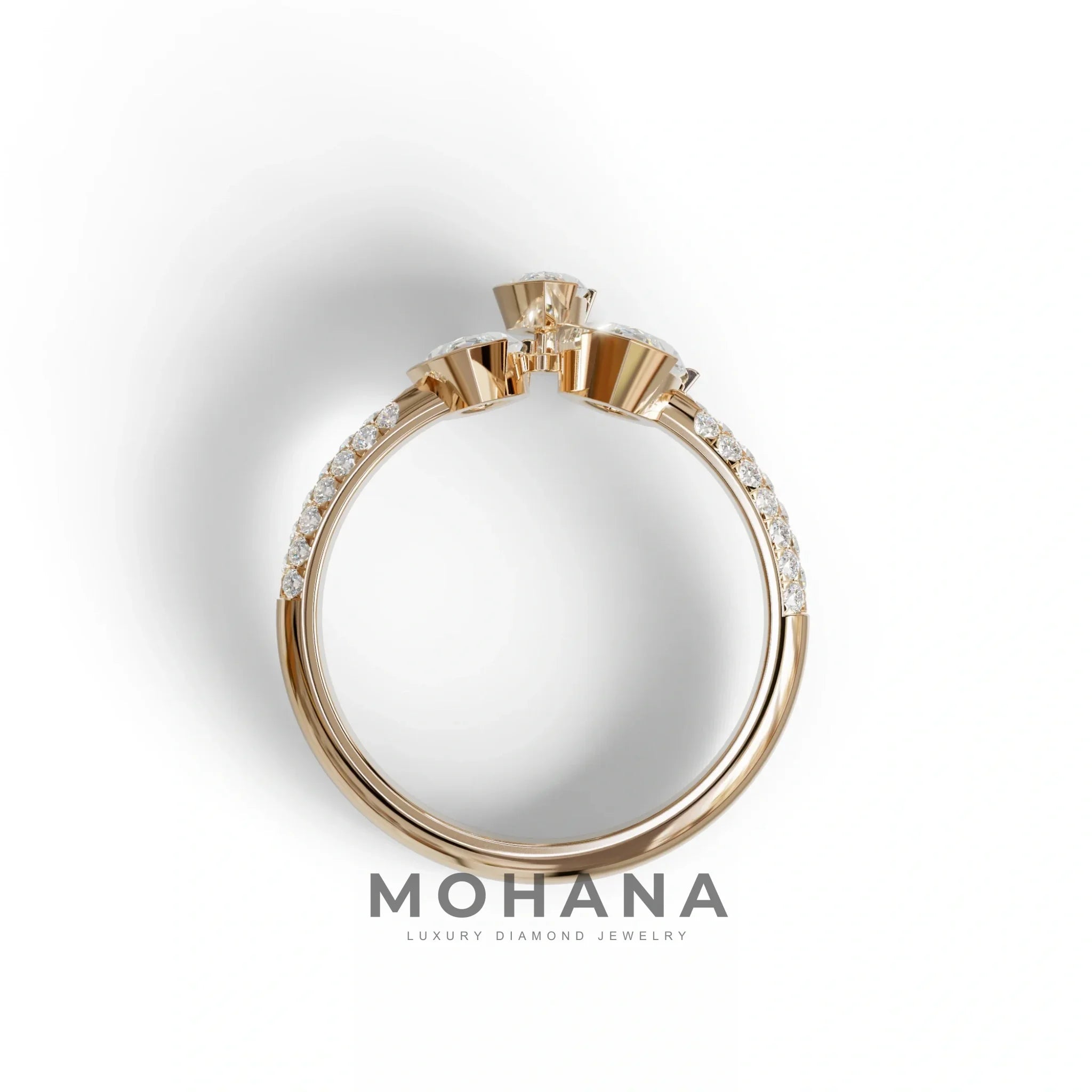 3 Stone 5 Carat E-VVS Marquise Cut Lab Diamond Ring - Dutch