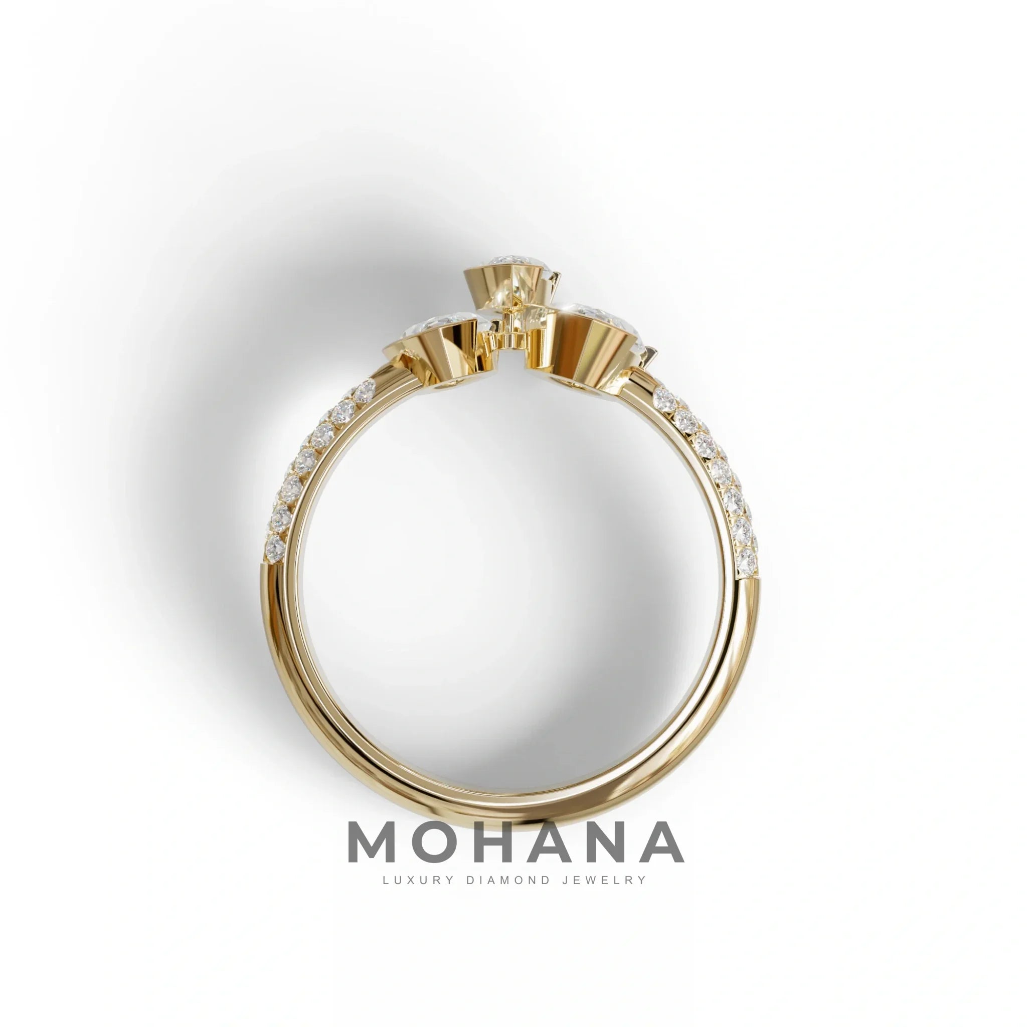 3 Stone 5 Carat E-VVS Marquise Cut Lab Diamond Ring - Dutch