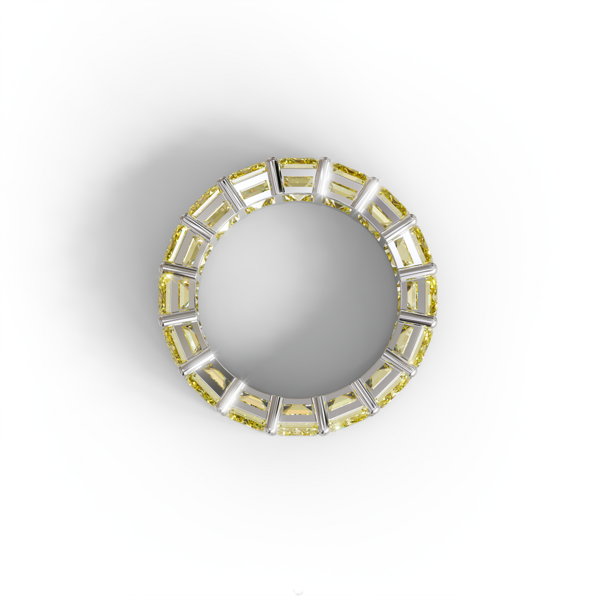 Lab‑Grown Yellow Emerald‑Cut Diamond Band – Classic Full‑Eternity Style