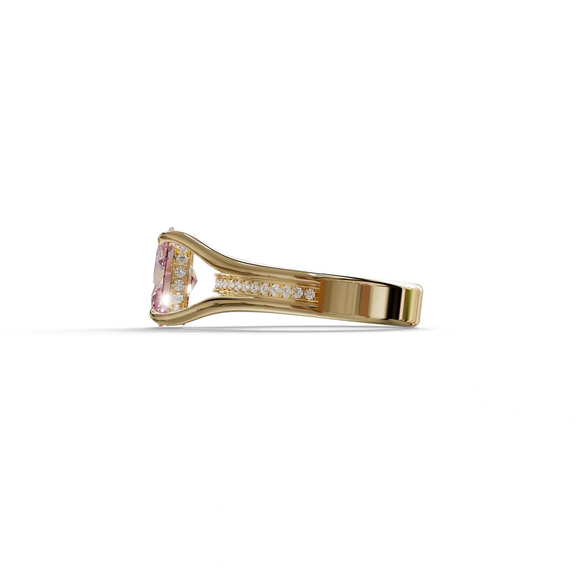 3 Carat Fancy Vivid Pink Oval Lab Grown Diamond Engagement Ring – Beverly