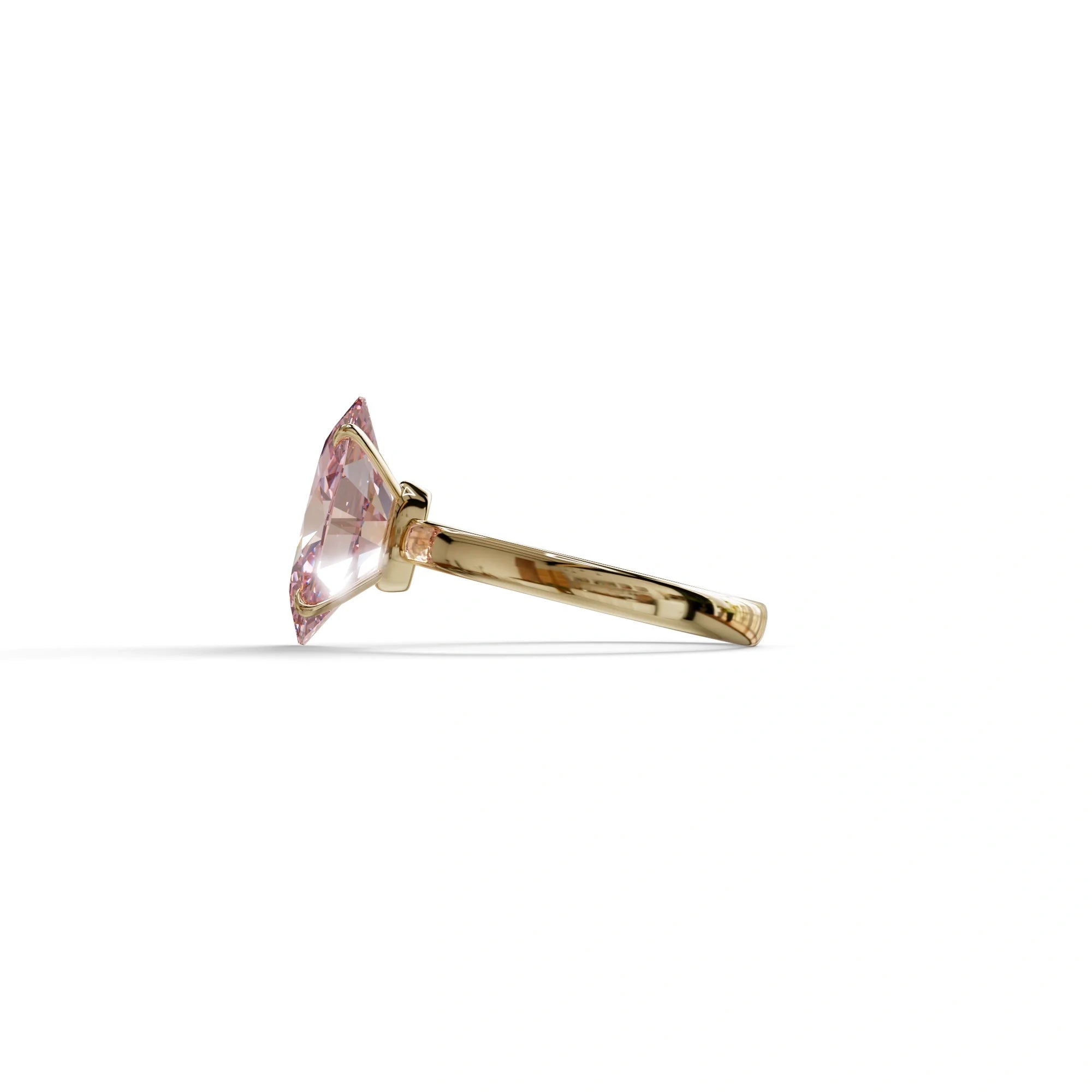 4 Ct Fancy Intense Pink Oval cut Lab Grown Diamond Solitaire Engagement Ring - Cadris