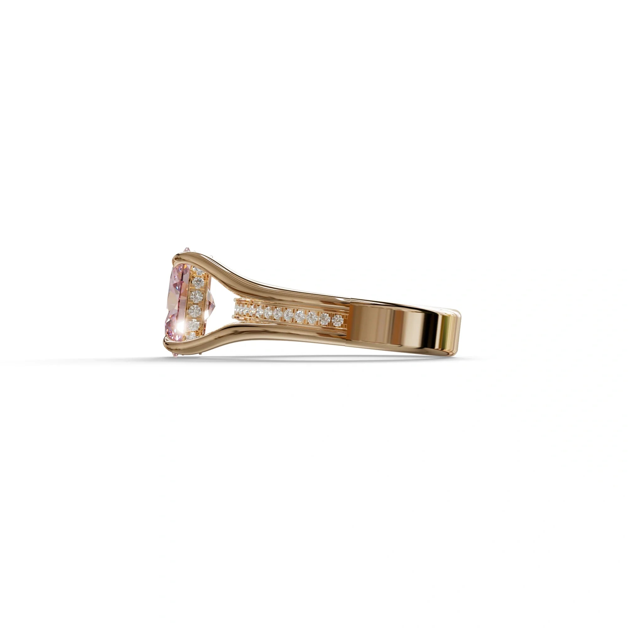 3 Carat Fancy Vivid Pink Oval Lab Grown Diamond Engagement Ring – Beverly