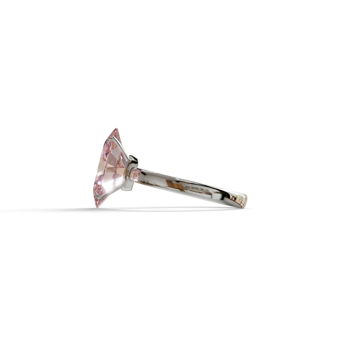 4 Ct Fancy Intense Pink Oval cut Lab Grown Diamond Solitaire Engagement Ring - Cadris