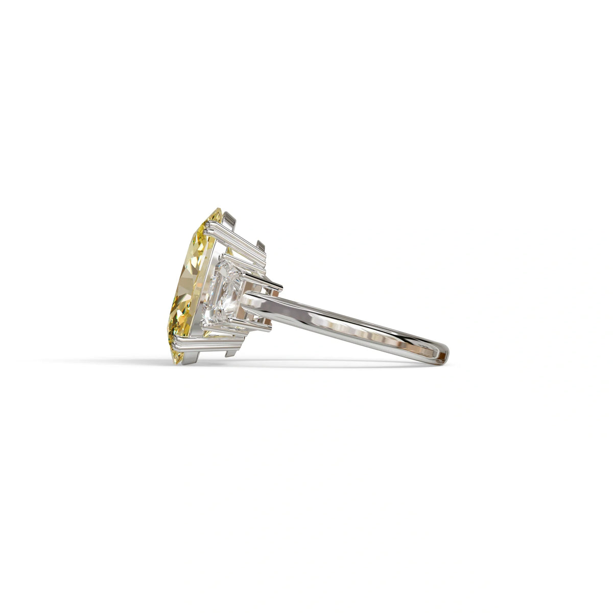 5 Carat Yellow Lab Grown Diamond Engagement Ring · Oval Cut Three Stone | Solstice - view 6