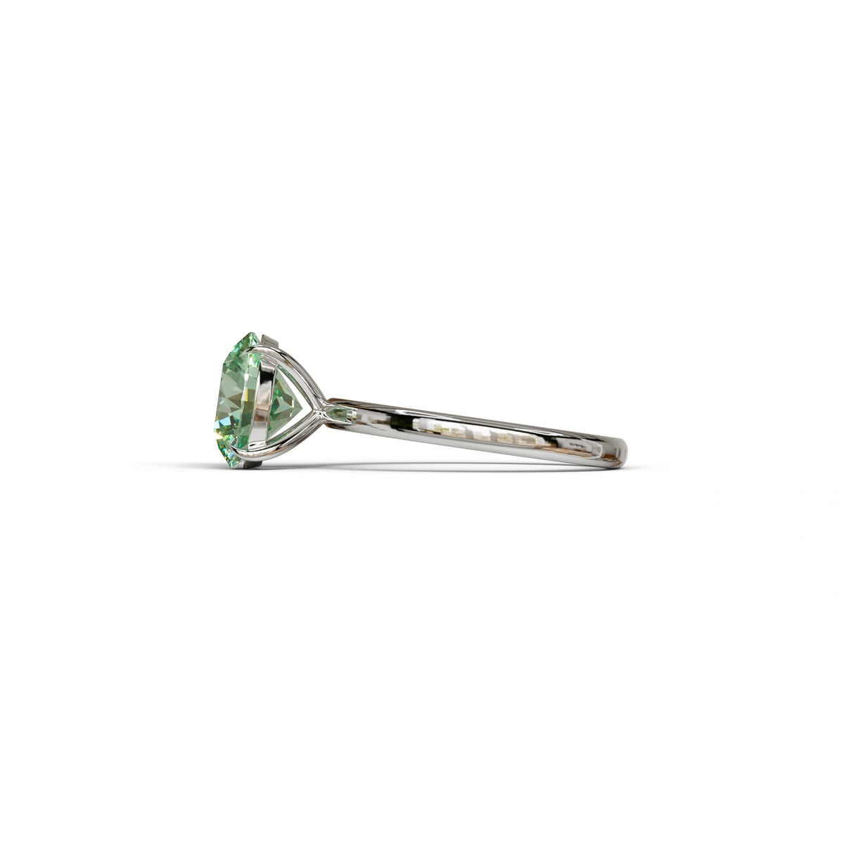Green Round Cut Solitaire Lab Diamond Engagement Ring - Italia