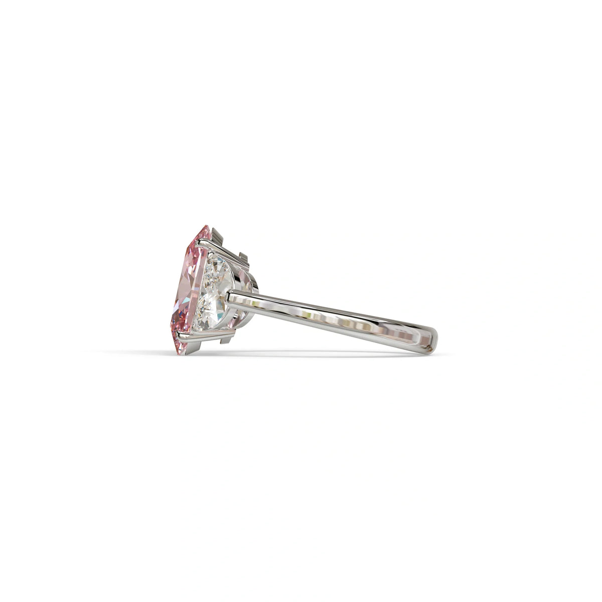 3 Carat Pink Lab Grown Diamond Engagement Ring · Oval Cut Three Stone | Constellation - view 6