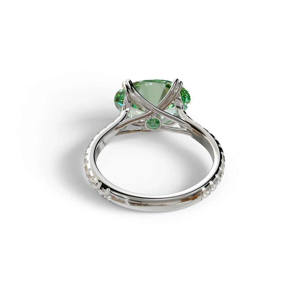 3 Carat Green Oval Lab Diamond Engagement Ring - Ellipse