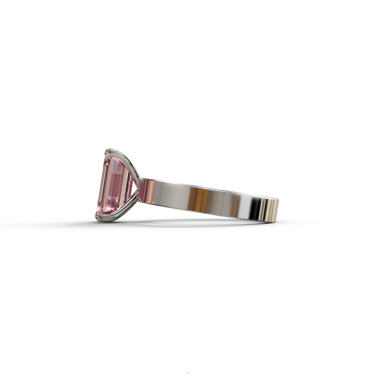 2 to 6 Carat Pink Lab Grown Diamond Engagement Ring – Emerald Cut Solitaire | Lami