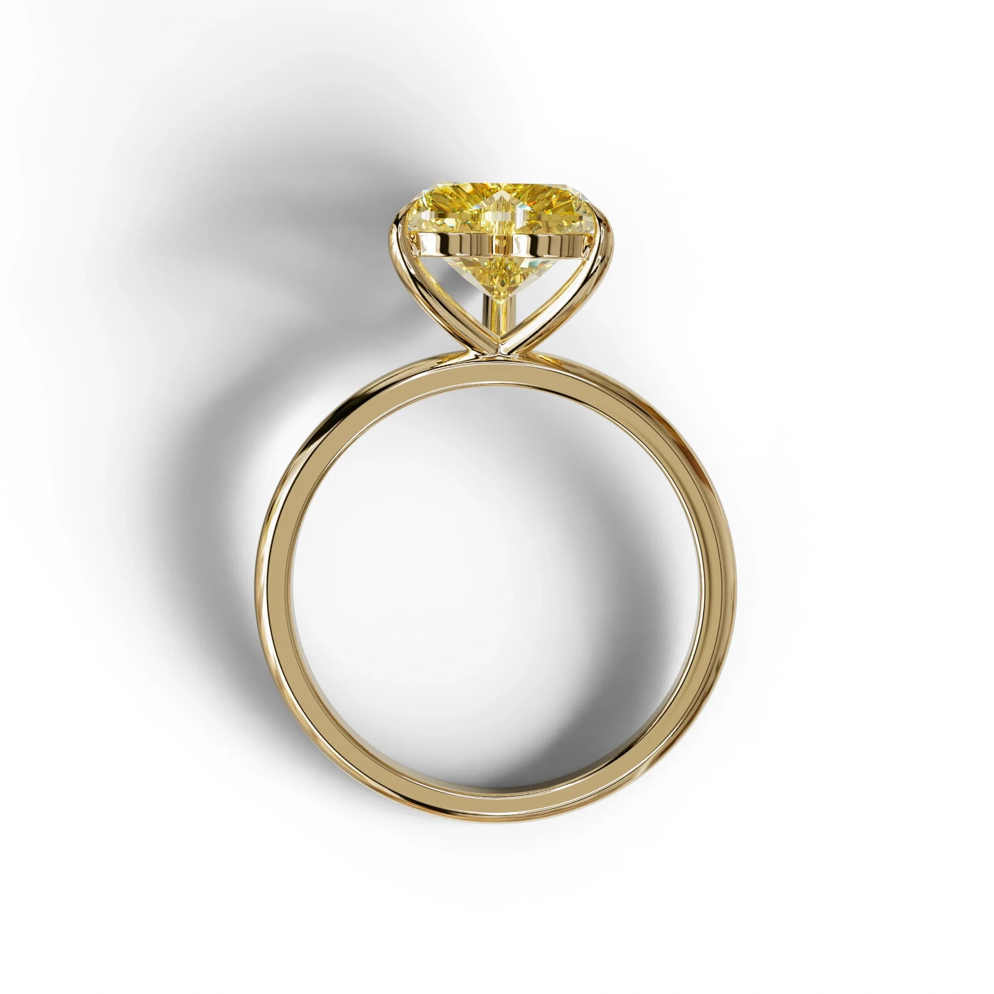 Fancy Yellow Heart Cut Solitaire Lab Grown Diamond Engagement Ring - Mellow