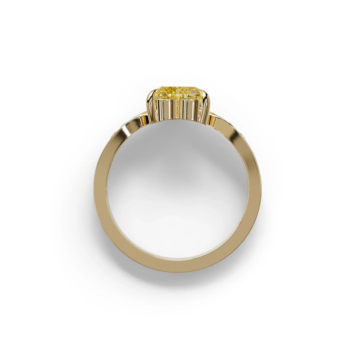 Yellow Heart Shape Lab Grown Diamond Engagement Ring - Moise
