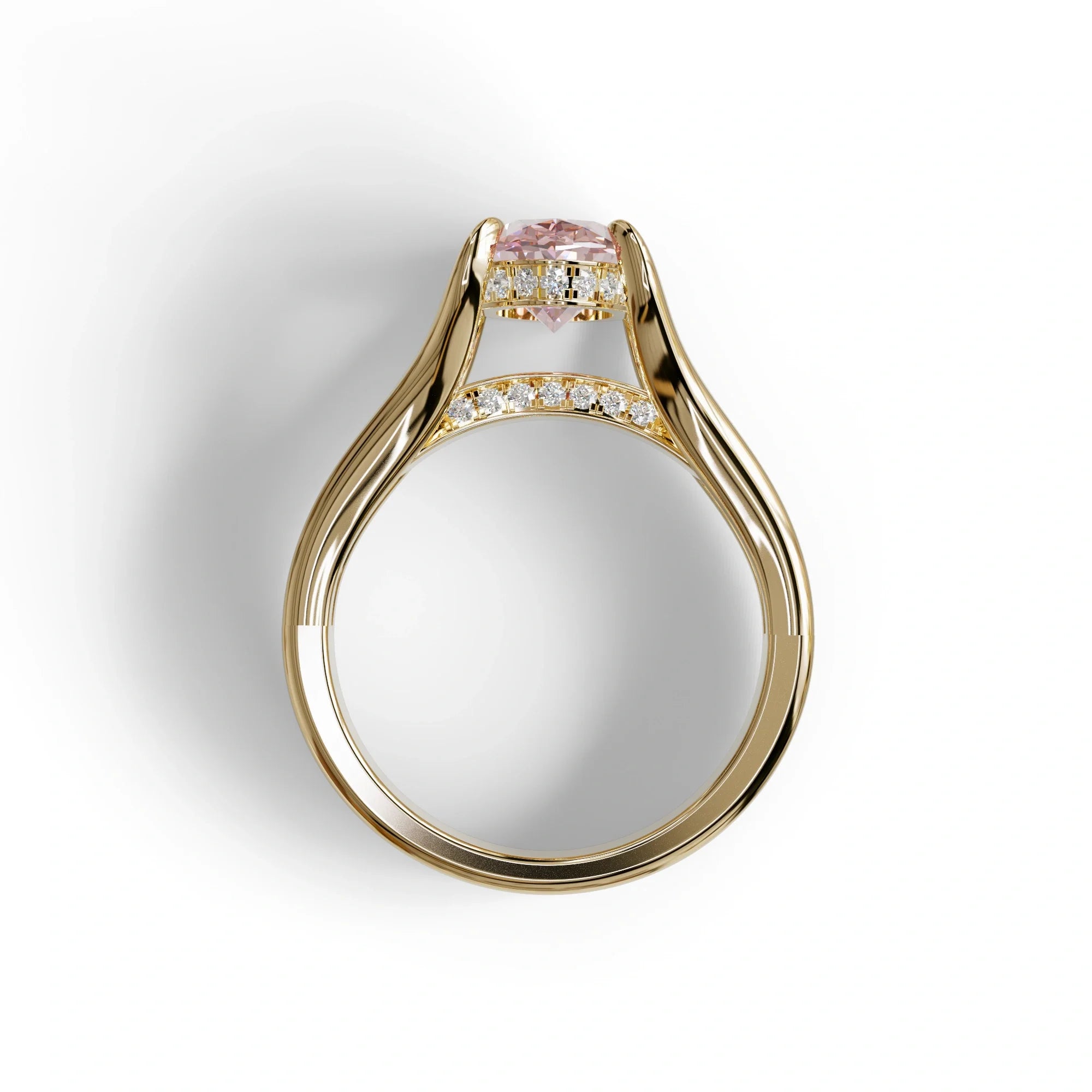 3 Carat Fancy Vivid Pink Oval Lab Grown Diamond Engagement Ring – Beverly