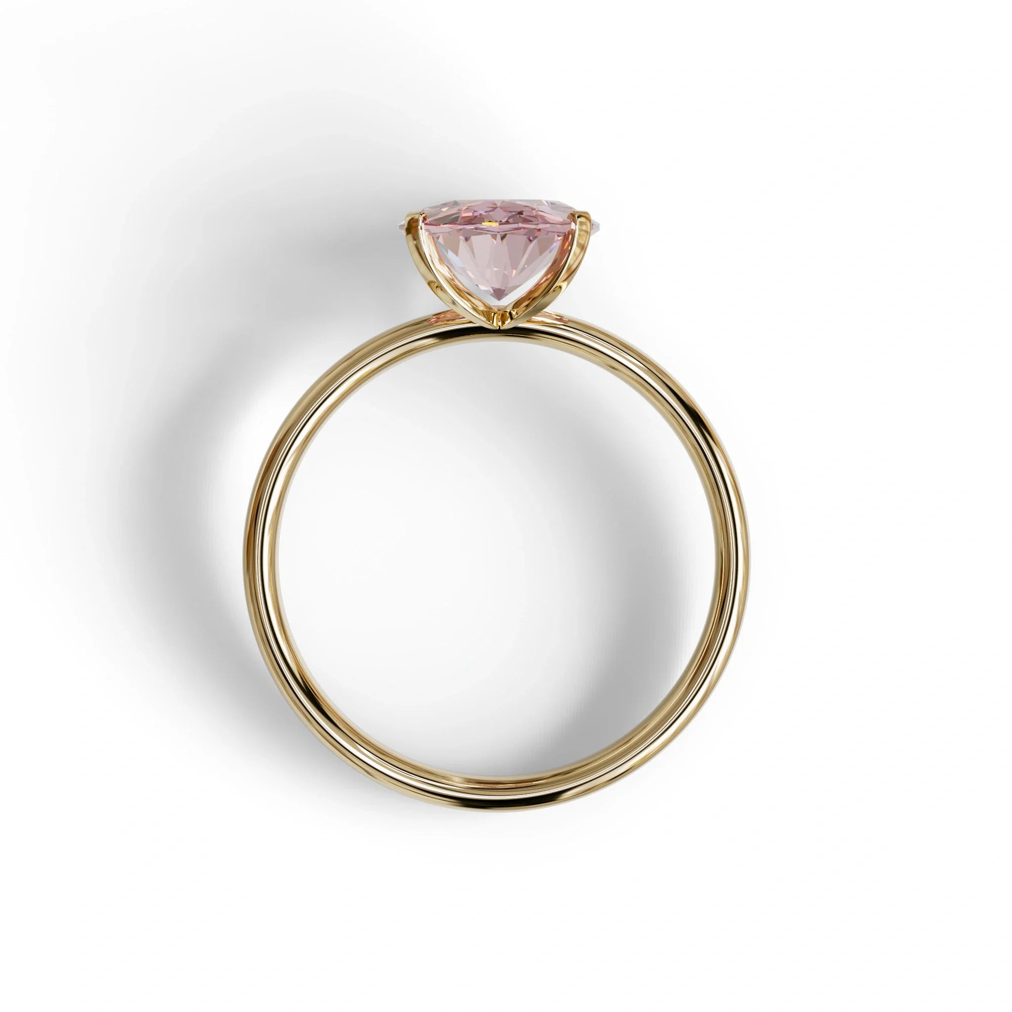 2ct Oval solitaire Diamond Ring Pink Lab Diamond Engagement Ring - Eira