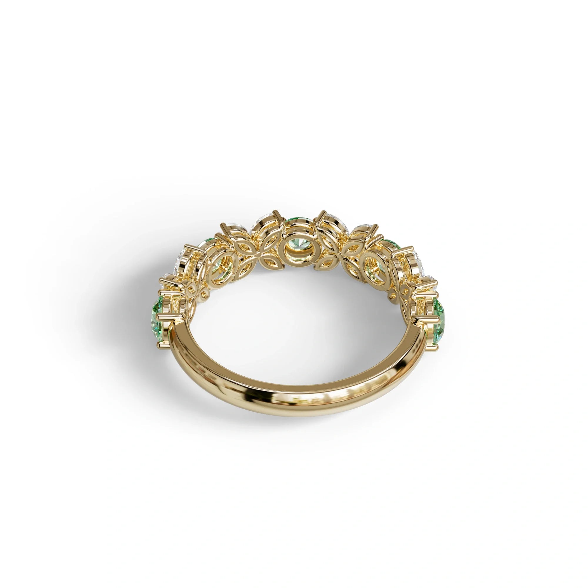 Yellow Gold Marquise & Round Brilliant Diamond Flower Cluster Ring - 18k Gold