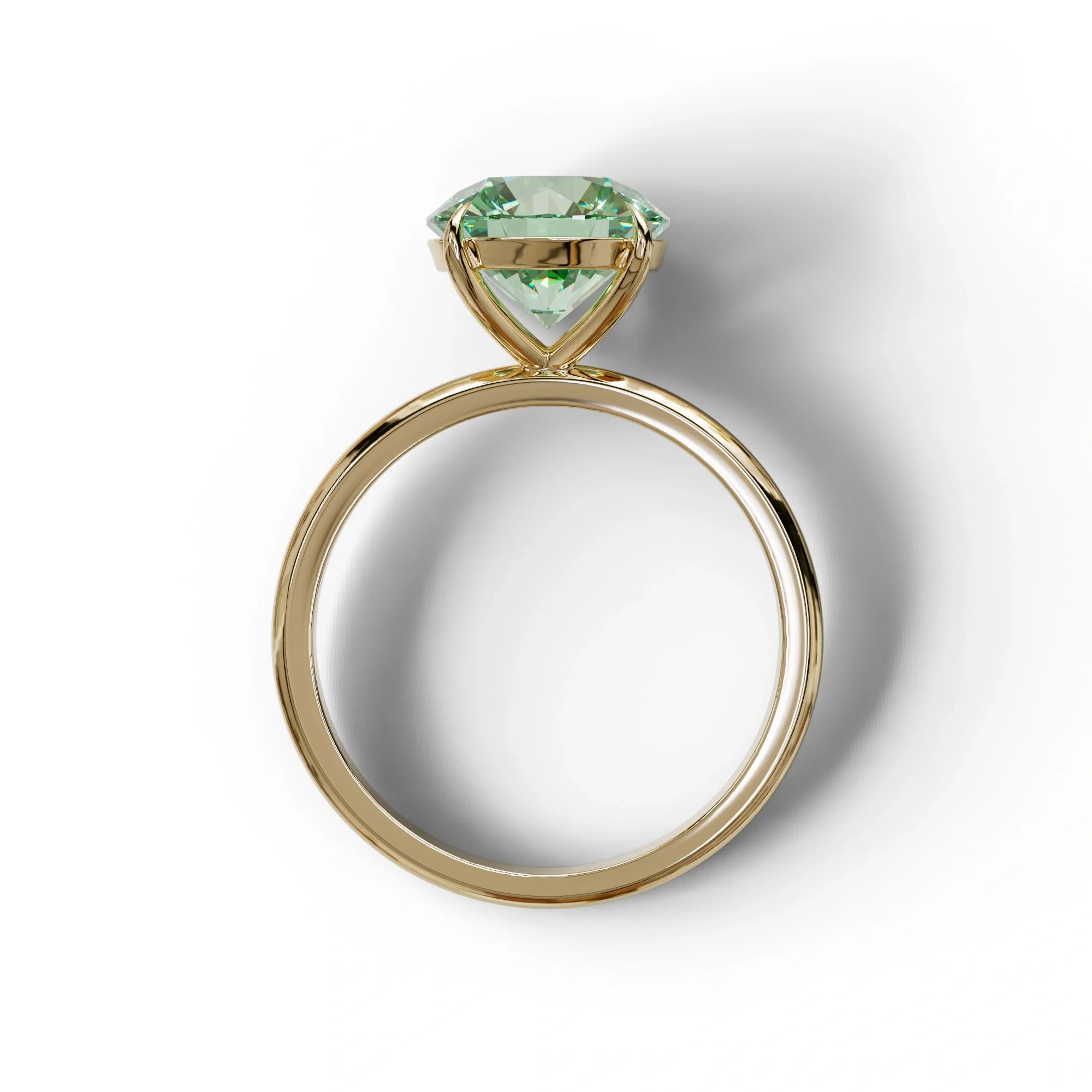 Green Round Cut Solitaire Lab Diamond Engagement Ring - Italia