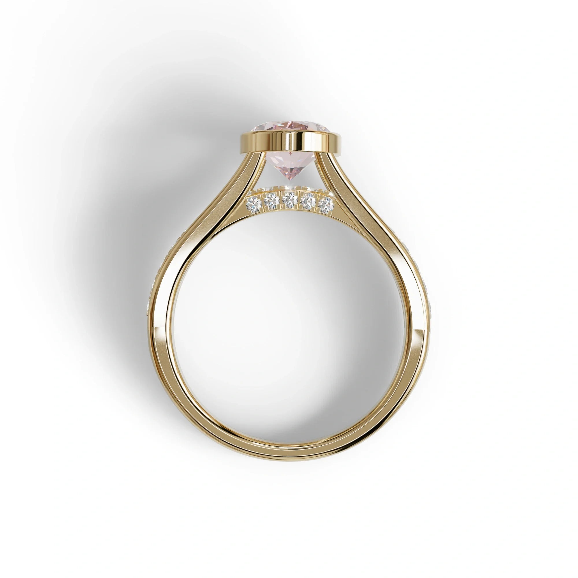 3 Carat Fancy Vivid Pink Oval cut lab grown Diamond Engagement Ring - Prisma
