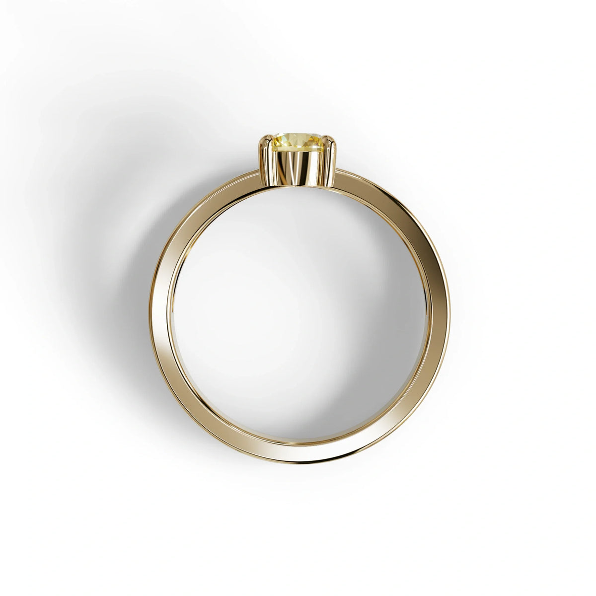 Yellow Round Brilliant Solitaire Engagement Ring with a split‑shank Band - Auric Grace
