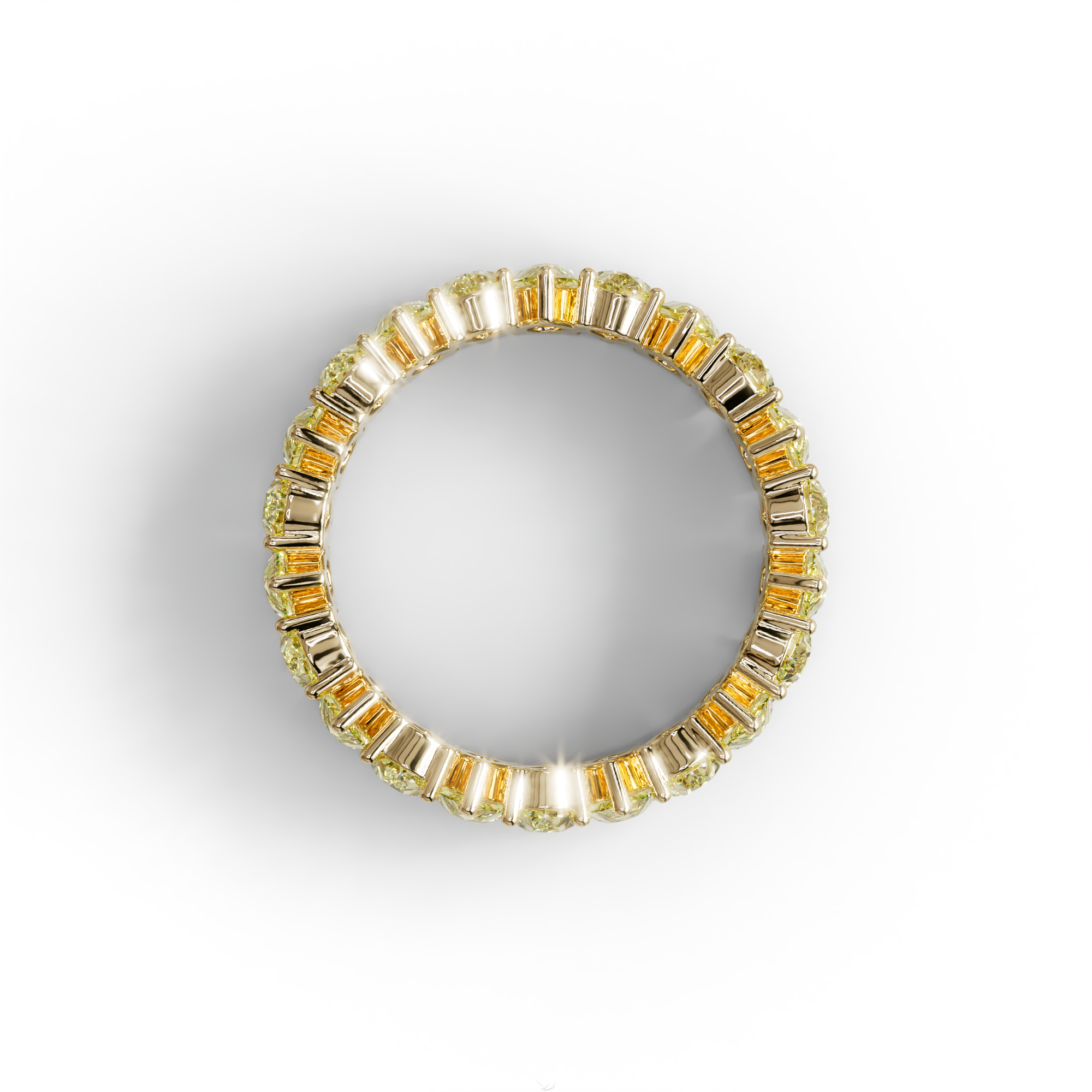 Yellow Pear Diamond Full Eternity Band - Stackable Ring