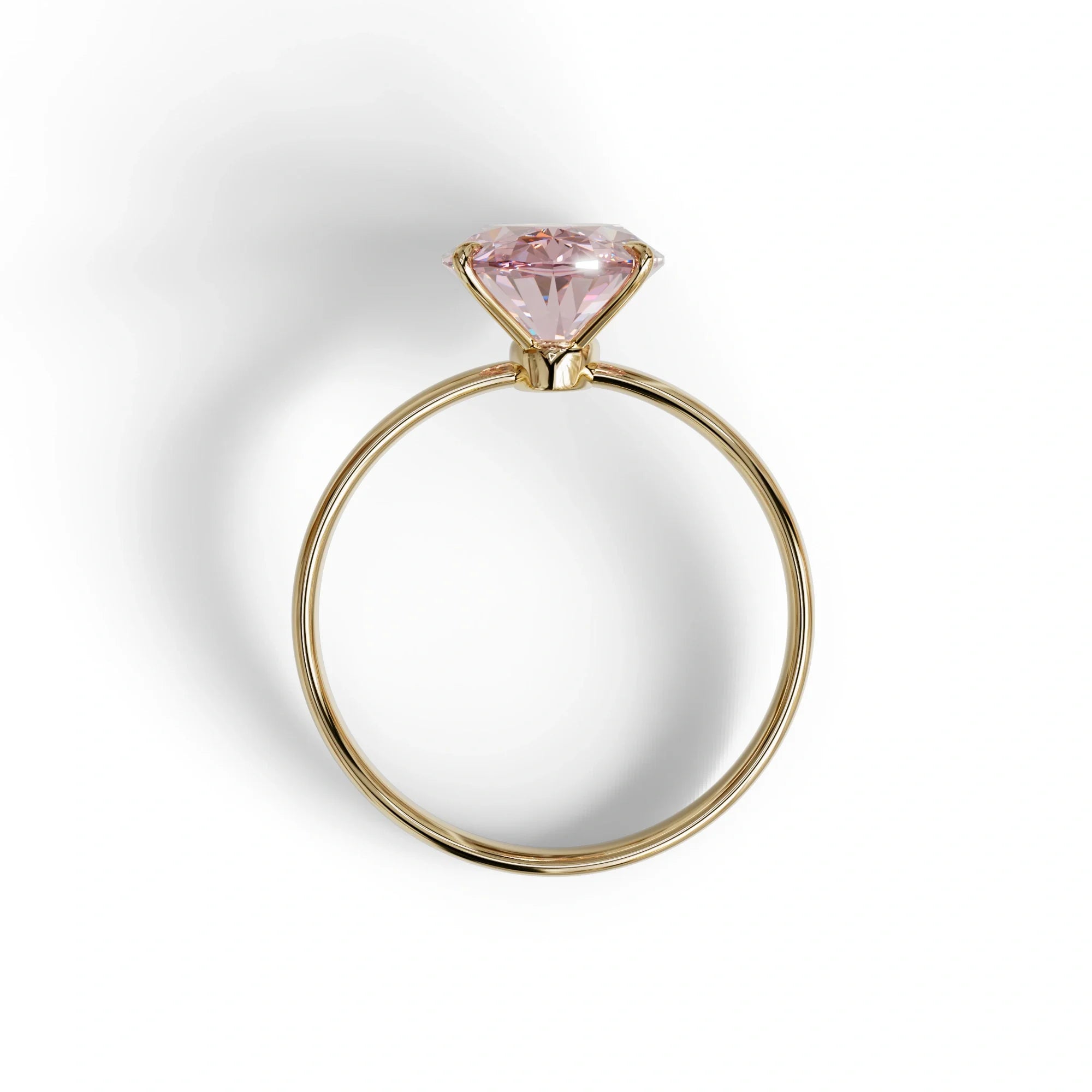 4 Ct Fancy Intense Pink Oval cut Lab Grown Diamond Solitaire Engagement Ring - Cadris