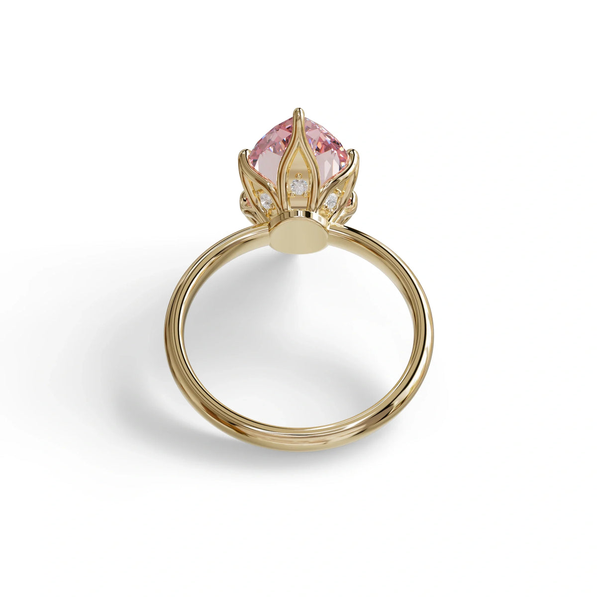 5 Carat Pink Lab Grown Diamond Engagement Ring · Marquise Cut Hidden Halo | Etoile - view 7