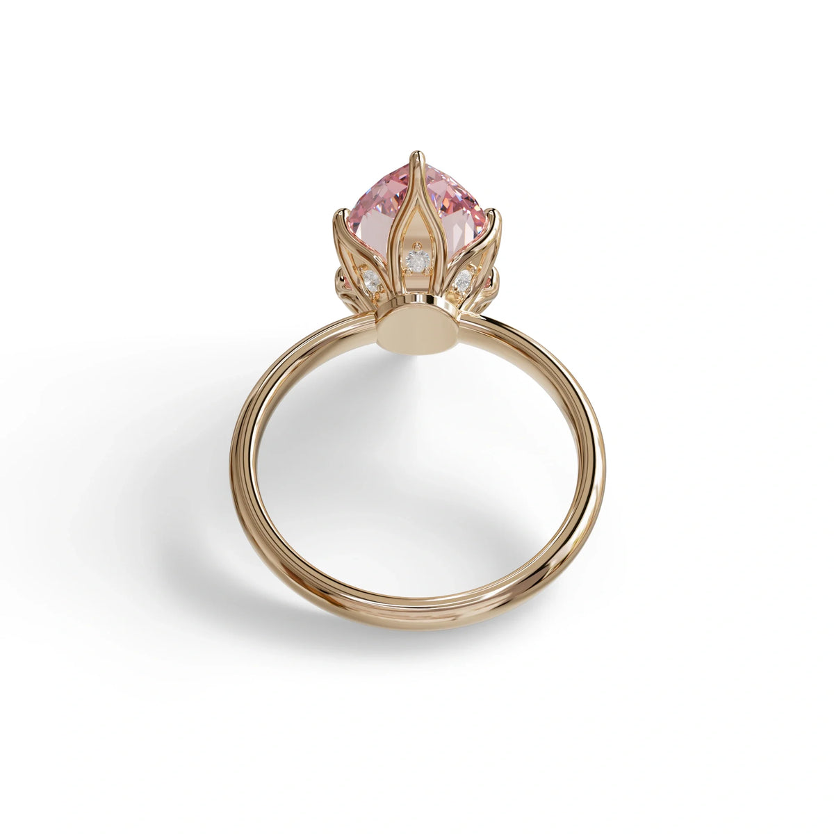5 Carat Pink Lab Grown Diamond Engagement Ring · Marquise Cut Hidden Halo | Etoile - view 8