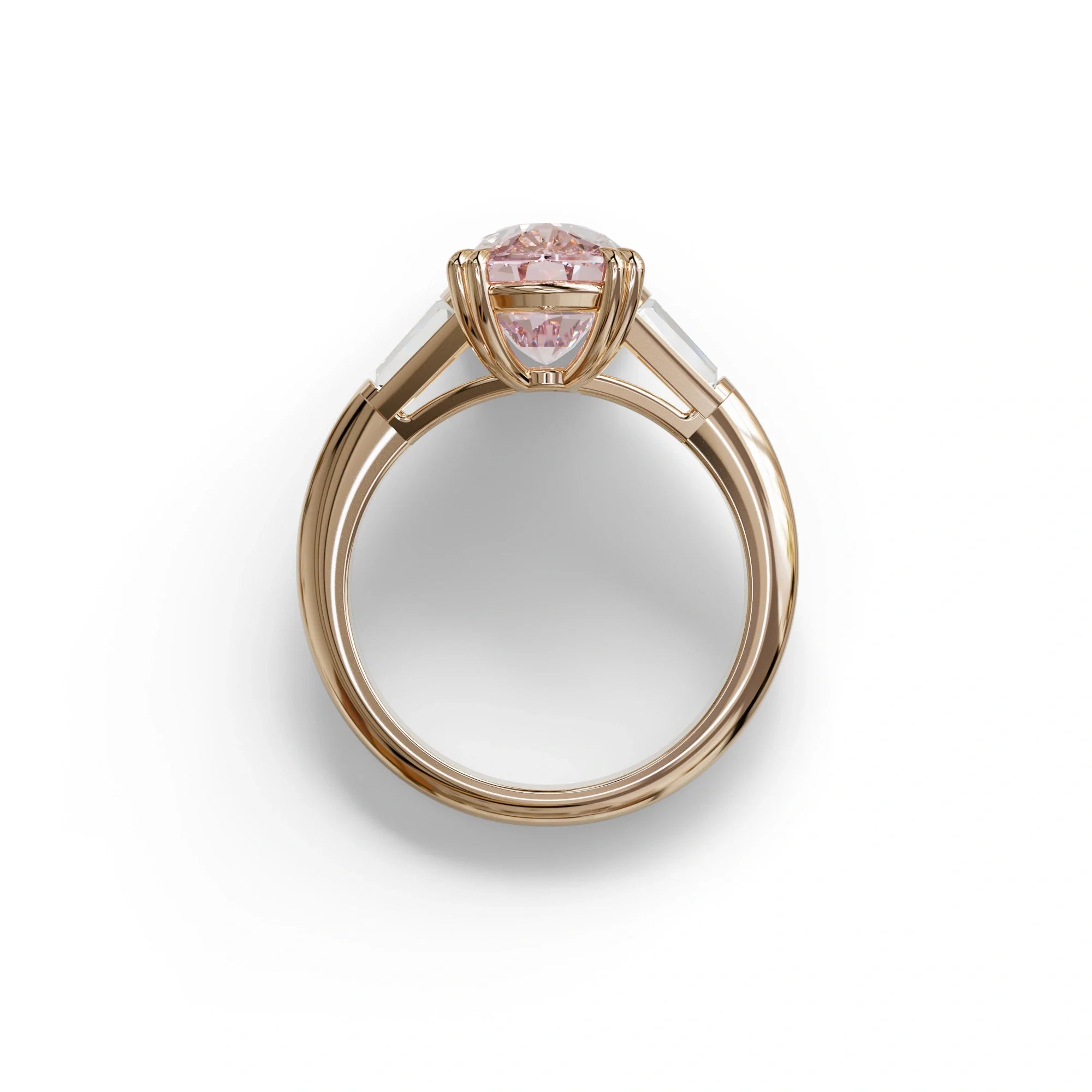 4 Carat Pink Elongated Cushion Cut Lab Diamond Engagement Ring - Sagittarius