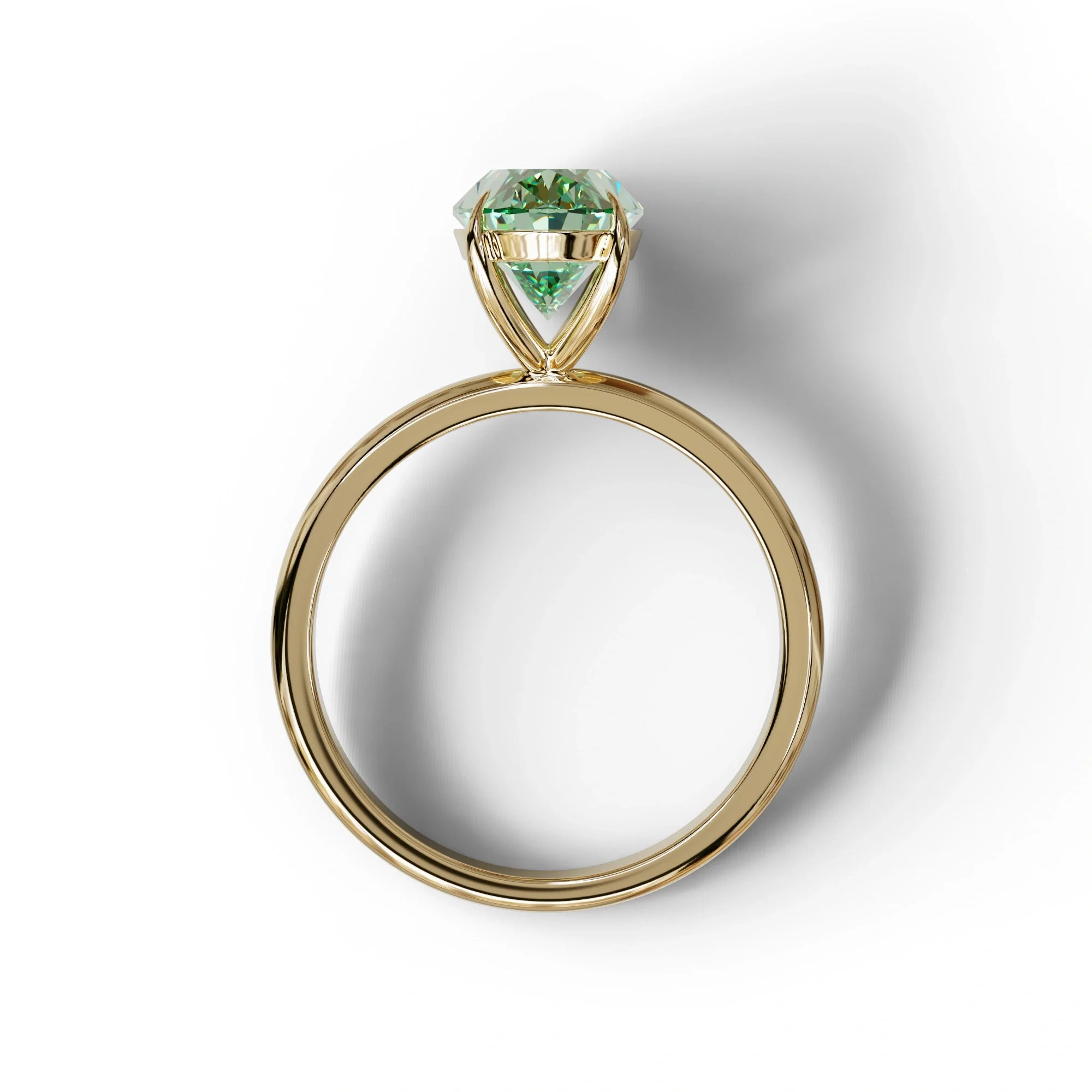 Green Oval Cut Solitaire Lab Grown Diamond Engagement Ring - Curiosa
