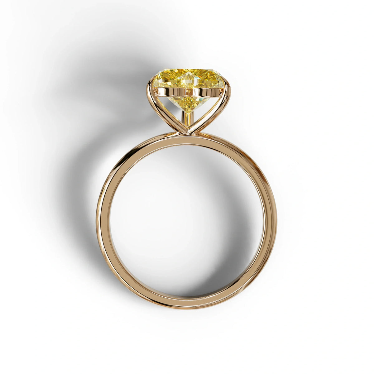 Fancy Yellow Heart Cut Solitaire Lab Grown Diamond Engagement Ring - Mellow