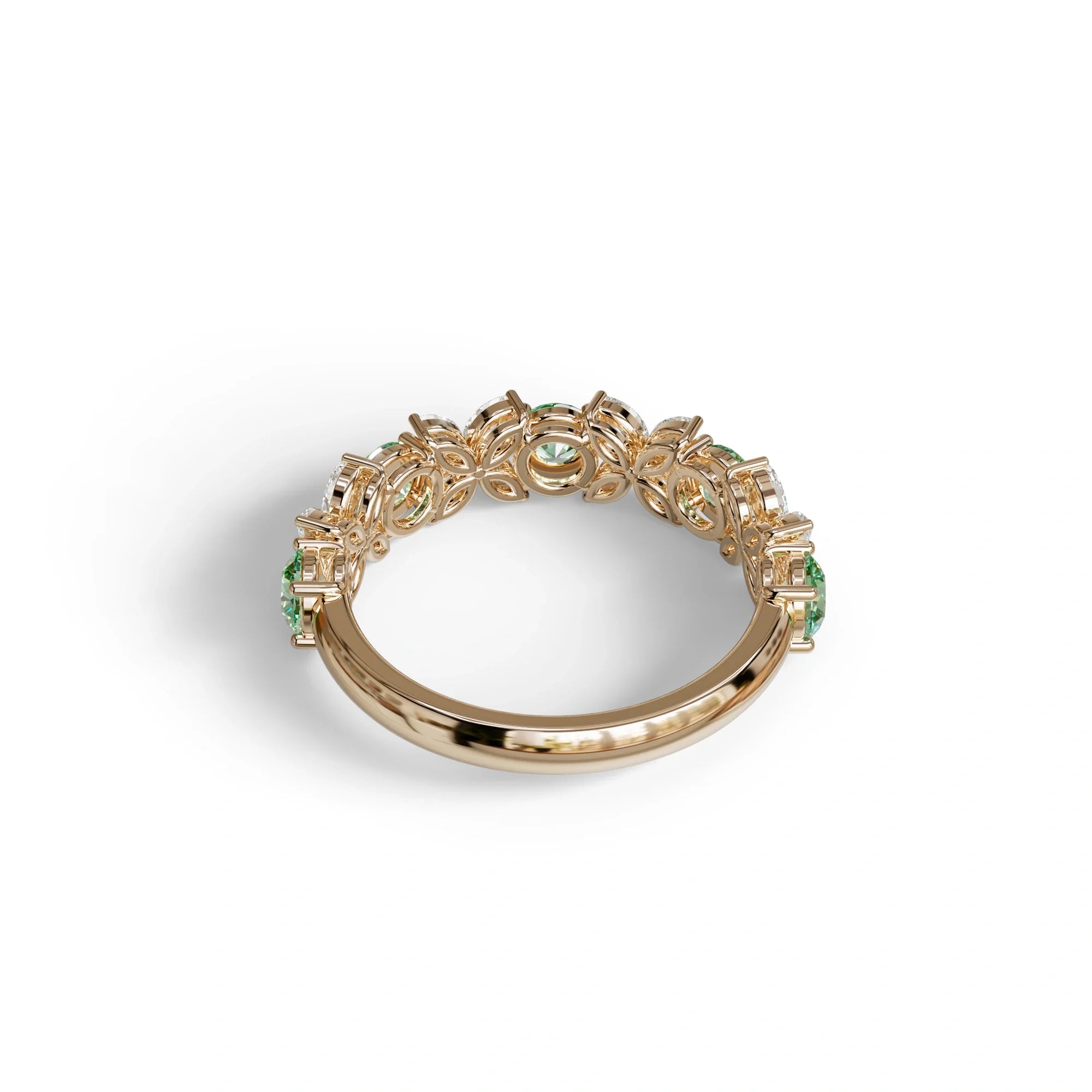 Yellow Gold Marquise & Round Brilliant Diamond Flower Cluster Ring - 18k Gold